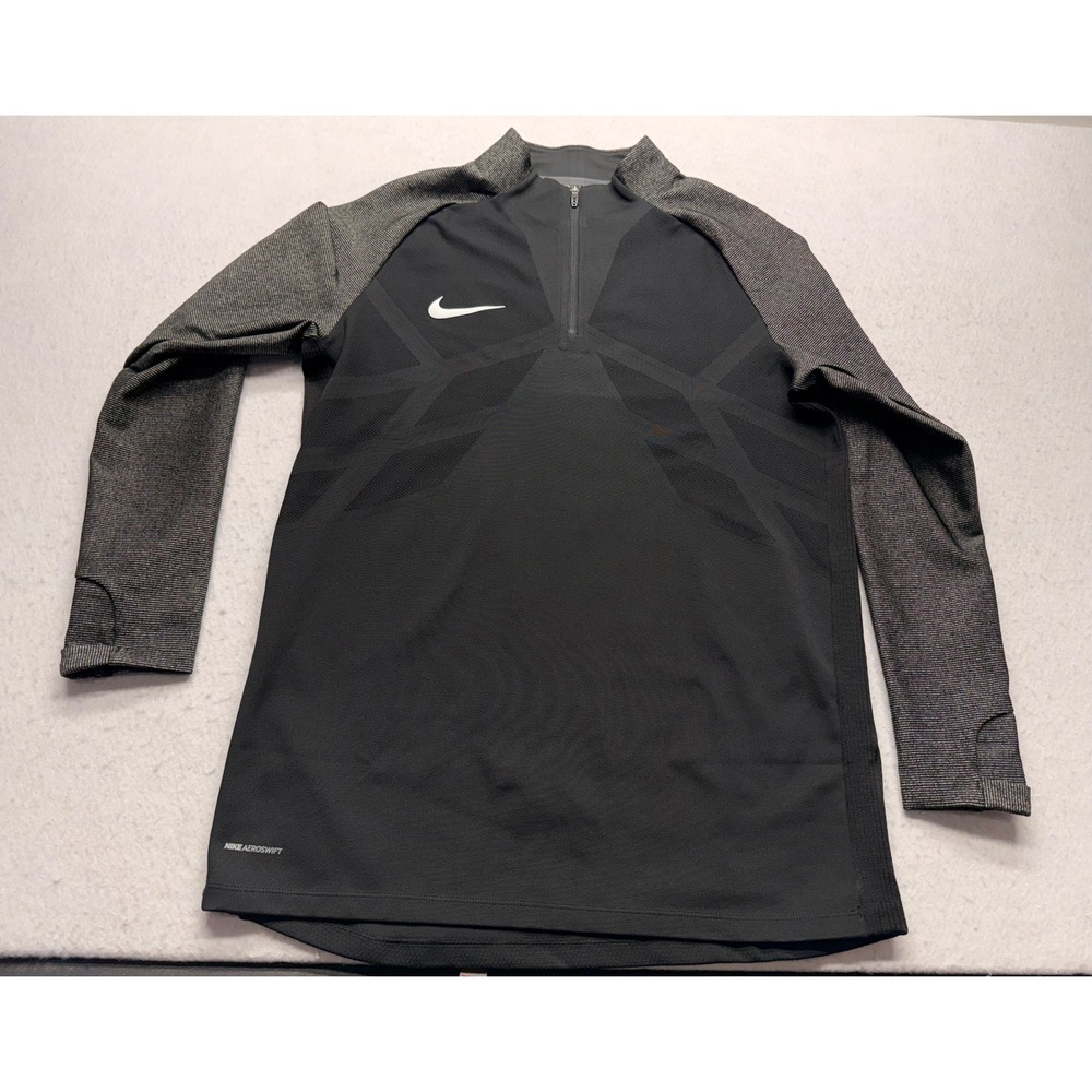 Nike Aeroswift Mens 1/4 Zip Soccer Drill Training Top Black 858872-010 Large